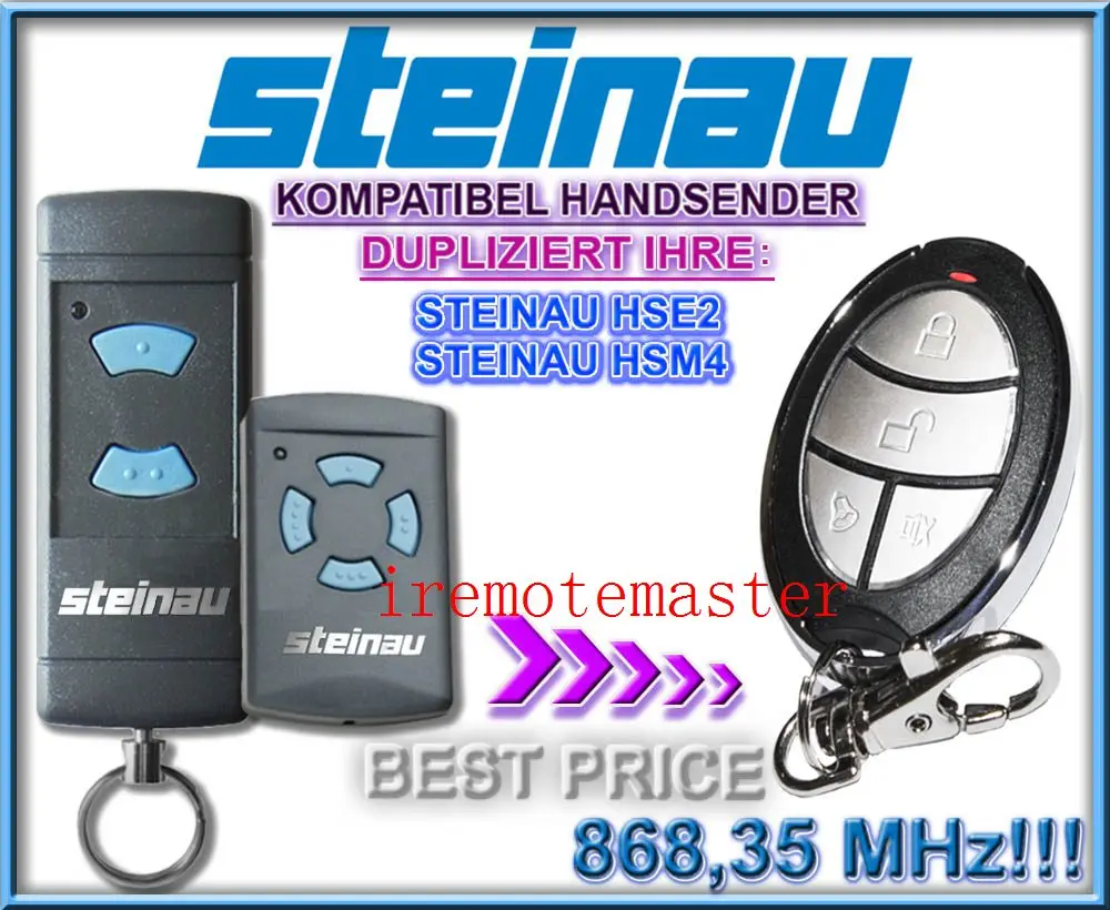 

2pcs STEINAU HSE2 HSE4 Hand Remote Control Clone/Duplicator 868.3MHz