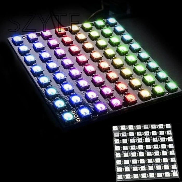 8x8 64 светодио дный матрица WS2812 светодио дный 5050 RGB FZ1104