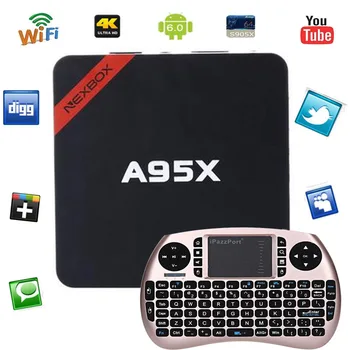 NEXBOX A95X Smart Mini PC Android 6.0 Set-top TV Box Amlogic S905X Quad core 64Bit 2GB 16GB 4K x 2K H.265 2.4GHz WiFi PK X96