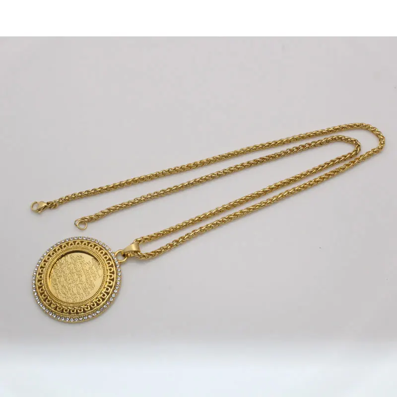 Zkd AYATUL KURSI кристалл кулон ожерелье Ислам Мусульманский арабский Бог Messager подарок ювелирные изделия