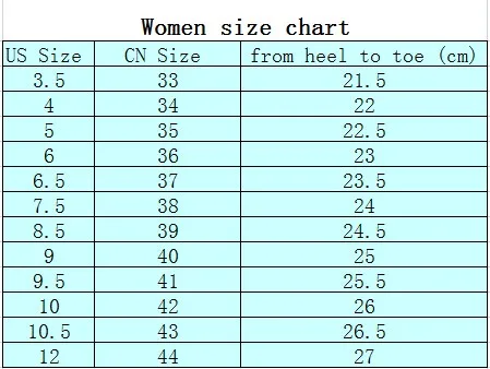 women size chart