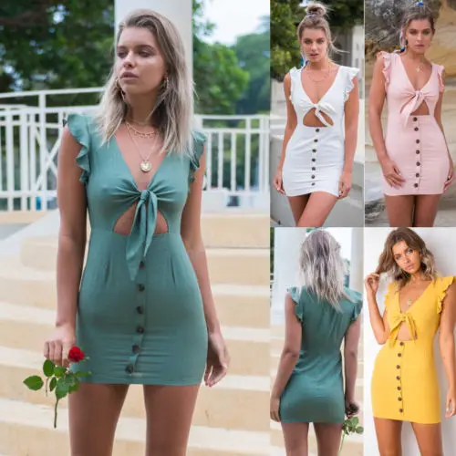 tie front bodycon dress