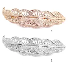 Classical Metallic Side Bangs Hair Clip Women Girl Leaf Shape Hollow Out Lace Pattern Hairpin Vintage One Word Ponytail Barrette hairpin lace entry tutorial crochet hairpin pattern style pattern daquan hand knitted practical stitch technique woven books