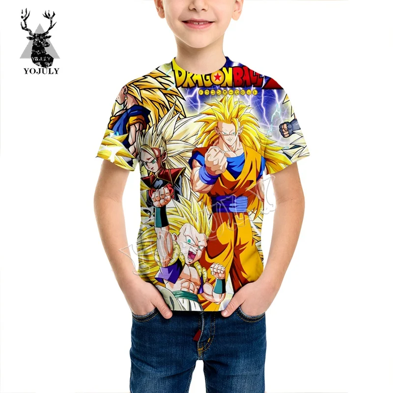 

YOJULY Dragon Ball Goku 3D Anime Printed Child's T-shirt Baby/Boy Fashion Casual Funny t shirt O-neck Pullover T Shirt Tops KT52