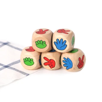 

2018 5pcs Drinking Game Rock Paper Scissors Finger-Guessing 20mm Wood Dice Bar Toys Aug21_33