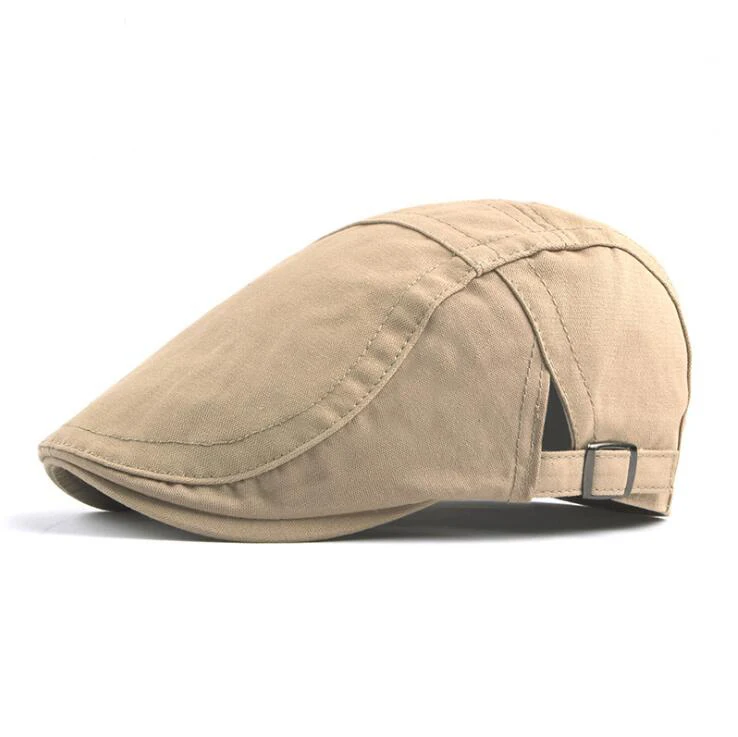 

High quality Summer cotton Men Women Beret Hat british Style unisex visors Flat Cap Hat side Adjustable Breathable peaked Caps