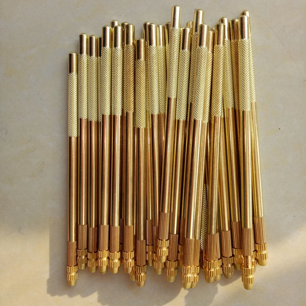 Professional Bronze Wig Ventilating Holder with 3 Pcs Pin ventilating needle for wig making Crochet Hook 2