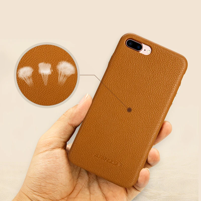 Jisoncase, откидной чехол из натуральной кожи для iPhone 7/8, тонкий чехол для iPhone 7/8 plus, металлическая кнопка, Винтажный дизайн, противоударный чехол