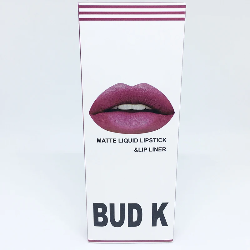 Бутон K, Матовая жидкая губная помада, косметика для губ комплект+ с контурным карандашом для губ блеск для губ Коврики Водонепроницаемый стойкая губная помада 2 шт./компл