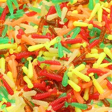 

50pcs/lot New Soft Lure Fishing lures Smell worms Simulation Earthworm Wobbler 1cm maggot Grub Lifelike Fishy Fish Bait QA1099