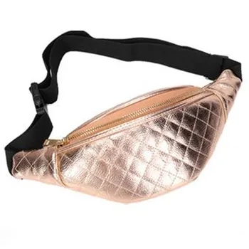 

Women Bum Adjustable Belt Bag Fanny Pack Pouch Travel Hip Purse Waist Festival Money Belt Leather Holiday Wallet Black Gold