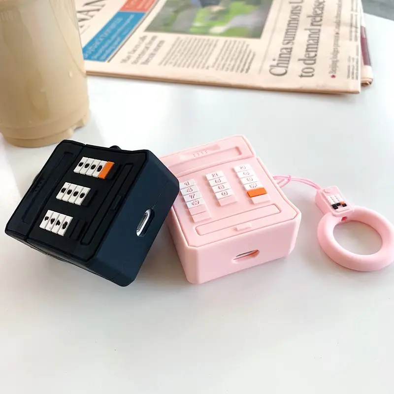 Cute Cartoon mobile phone Silicone Bluetooth Earphone Case for Airpods case 2 1 Accessories Protective Cover Bag Anti-lost Strap