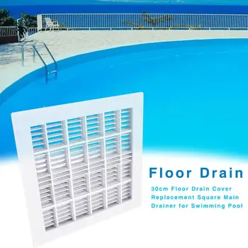 

30cm12 Inch Floor Drain Cover Replacement Square Main Drainer White Color For Swimming Pool Suction And Dual Suction Outlet