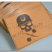 Заказная бирка из натуральной кожи с тисненым логотипом, принимаем небольшой заказ, без MOQ