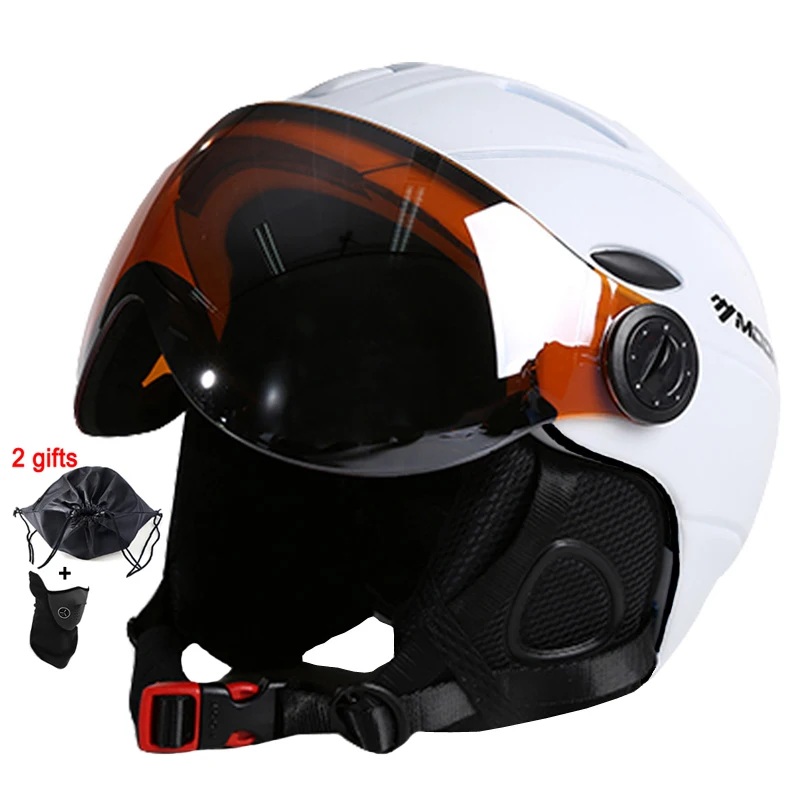 MOON CE сертификация очки лыжный шлем In-mold лыжный шлем с очками сноуборд/скейтборд шлем 5 цветов S/M/L/XL