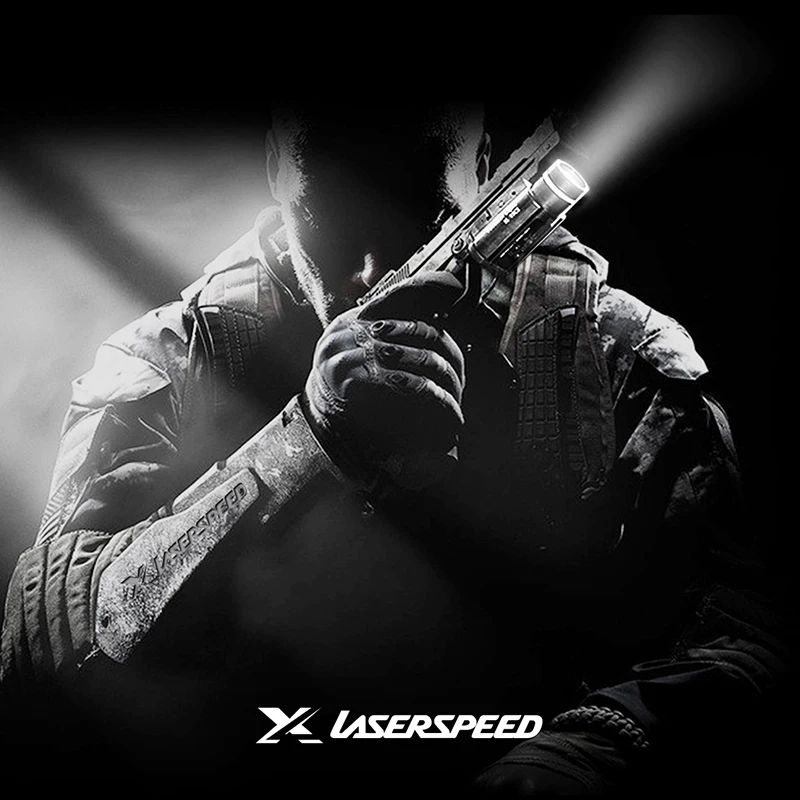 

Laserspeed LS-F1 Tactical MINI Gun Light Outdoor Rifle Hunting Flashlight 450lumen Weapon Light LED Lanterna Fit 20mm Rail