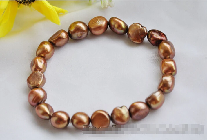 

z6960 Stretch 9mm white baroque freshwater pearl bracelet 8inch Please note b e SHIPPING 5.25