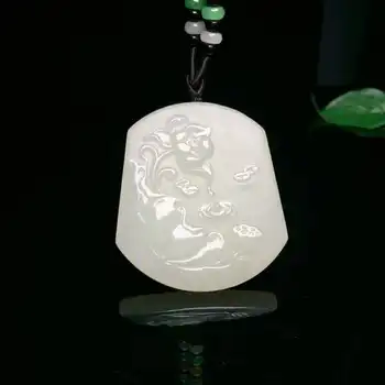 

h17#Exquisite Hetian jade auspicious lotus pendant