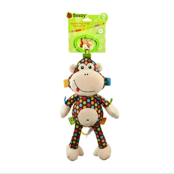 

Spots Super Soft Monkey Pull Bell Bed Hanging Plush Toy Bed Wind Baby Crib Bed Hanging Bells Toys for Children