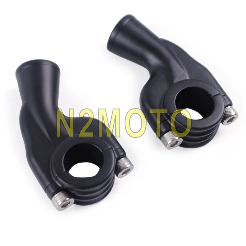 Черный грубый Craft 7/" Руль управления для мотоциклов стояк 1" бар крепление зажим Harley Кафе Racer Chopper скремблер