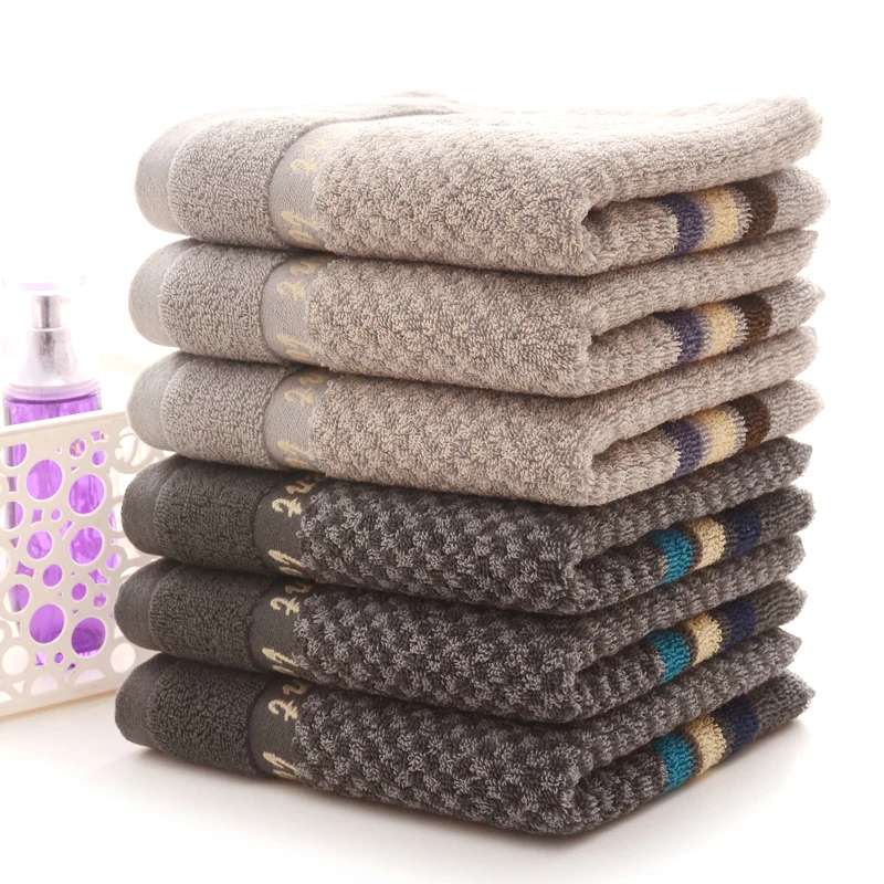 

Dryad Men's Face Towel Pure Cotton with Satin Crotched Strip Hand Towels ,Gray,74x34cm, Best Gift for Papa & Lover