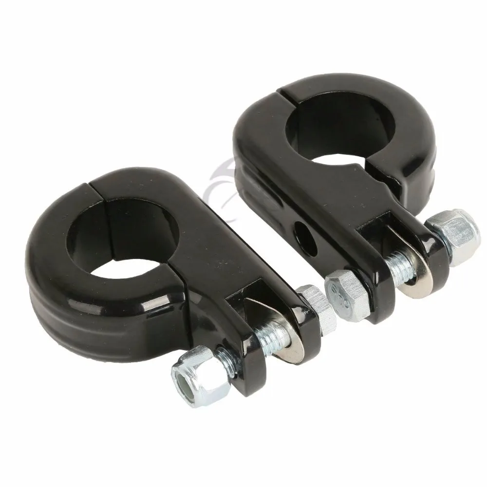 Chrome Black Foot Peg Mounting Kit For Harley Davidson 1.25" 32mm 1 1/4