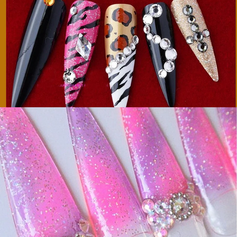 500Pcs Long Sharp False Nail Art Tips Acrylic Salon Natural White Clear Acrylic Salon Fake