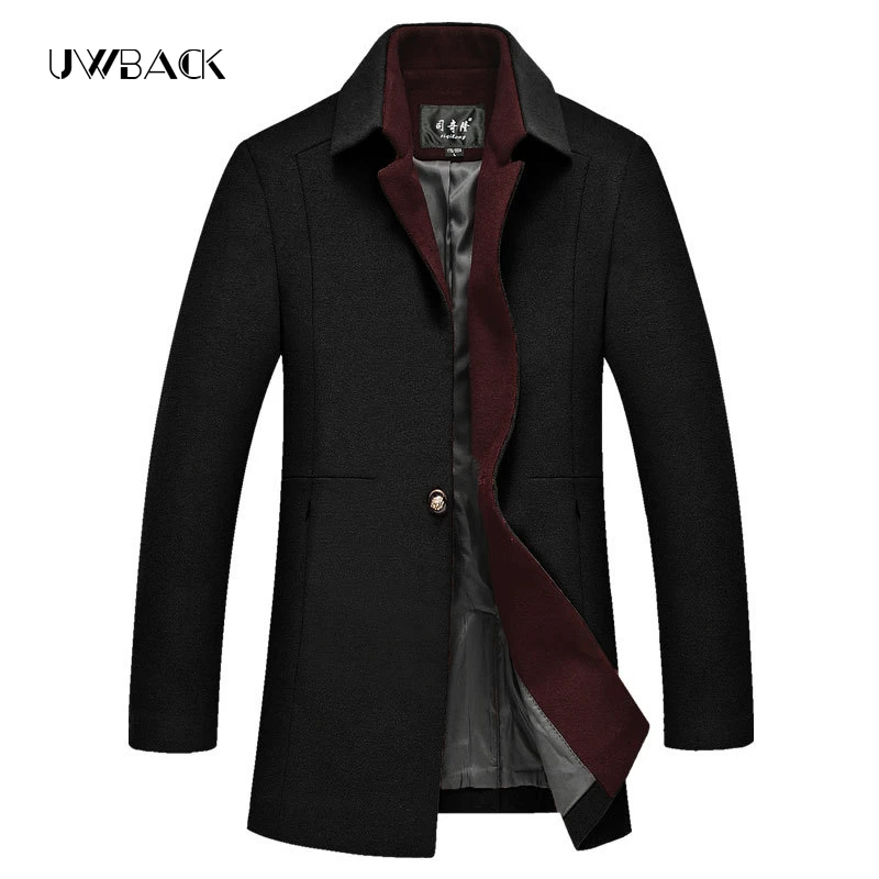 Uwback Men Trench Coats 2017 Winter Men Thick Overcoats Stand Collar ...