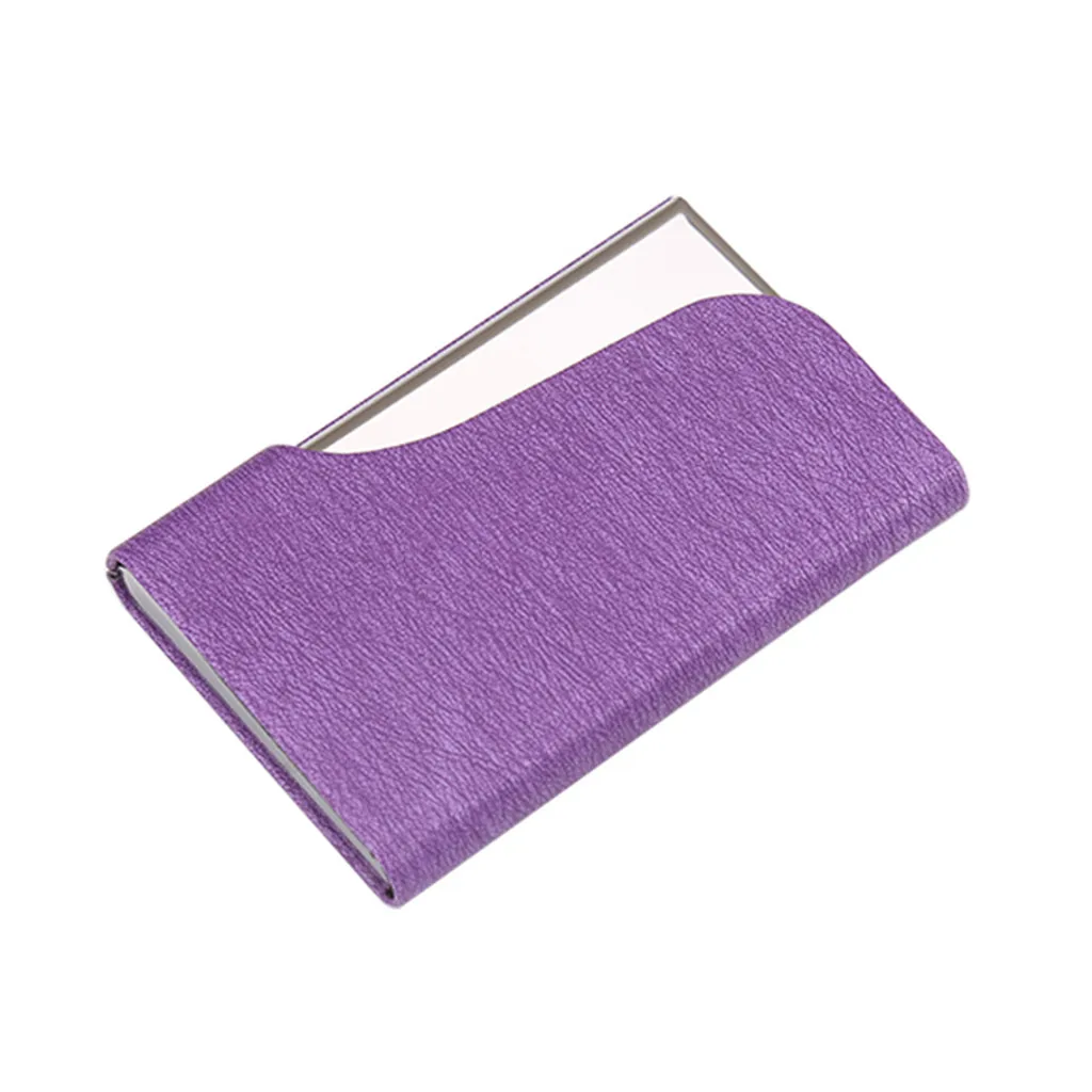 Aelicy для мужчин, высокое качество, бизнес держатели для кредитных карт, нержавеющая сталь, чехол для Id карт, Модный Большой Вместительный чехол для карт, кошелек, новинка - Цвет: Purple