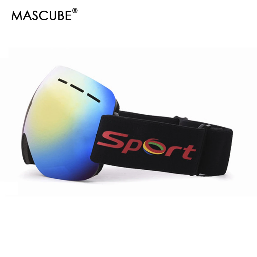 MASCUBE брендовые лыжные очки UV400 анти туман большая Лыжная маска для катания на