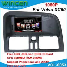 2014 NEW1080P 6.2″ Car GPS Player for Volvo XC60 Support Phonebook Free DVR 8GB USB Disc Car Audio System Radio Navigation
