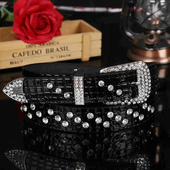 

Fashion High-end Belt for Women Fashion Leather Red Blue Candy Color Belt Leopard Print