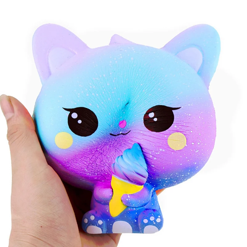 Jumbo Kawaii Мороженое Cat мягкими PU Kitty Кукла Имитация животных запах замедлить рост мягкие для сжатия игрушечные лошадки весело для малыша