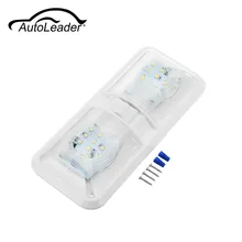 AutoLeader 1 шт. автомобиля двойной плафон 12 В в светодио дный 48 LED интерьер крыши Потолок чтение для RV лодка для Camper прицепы пластик белый