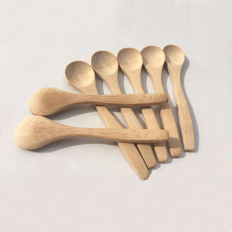 

Hot 6Pcs/Set Wooden Round Bamboo Soup Spoon Teaspoon Mixing Catering Kitchen Utensil Cooking Tools