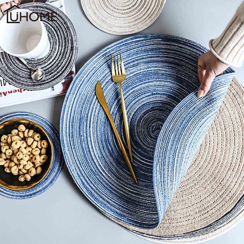 Round Design Table Ramie Insulation Pad Solid Placemats Linen Non Slip Table Mat Kitchen Accessories Decoration Home Pad Coaster Round Design Table Ramie Insulation Pad Solid Placemats Linen Non Slip Table Mat Kitchen Accessories Decoration Home Pad Coaster