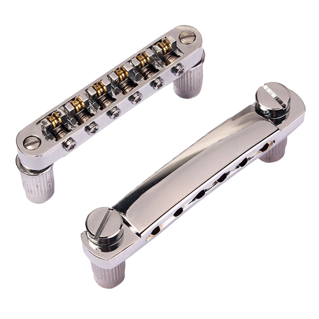 Perfeclan Set Chrome  Bridge & Lock Tail Piece for Les Paul SG Guitar Parts Guitar Parts & Accessories