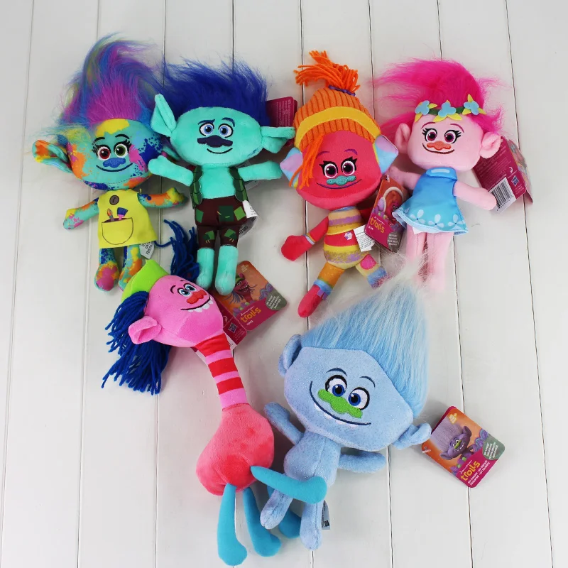 1pcs 24 30cm Trolls Poppy Branch Creek Cooper Biggie DJ Suki anime stuffed plush toy gift