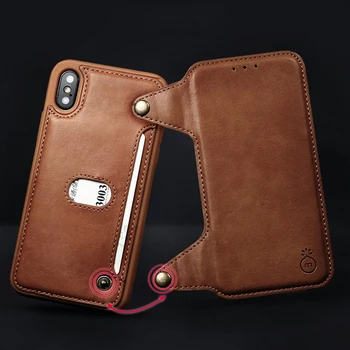 

Luxury 2 in 1 Button Design Detachable Leather Wallet Phone case For iPhoneX 6s Wallet Flip Leather Cover For iPhone7 8 6s Plus