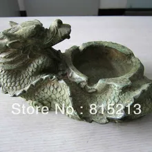Bi00626 Древние китайские бронзовые горшок пепельница Дракон Форма визуальный надворный под старину