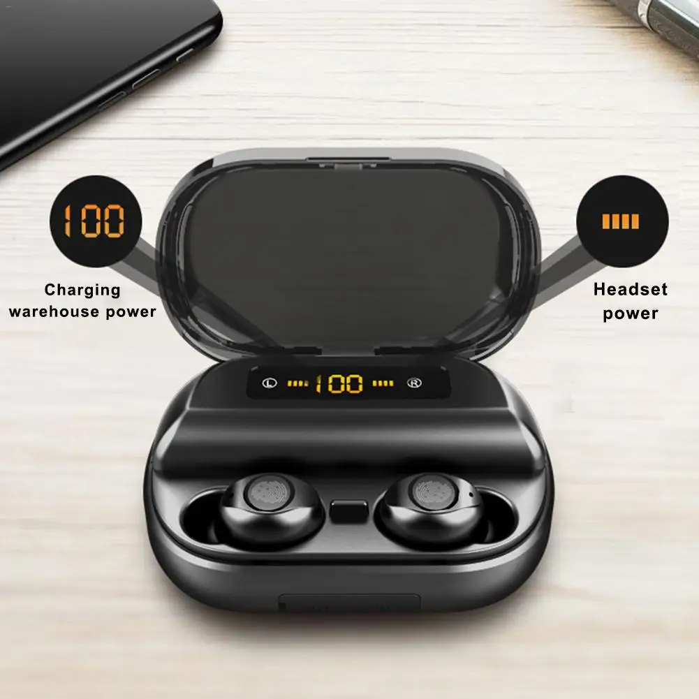 Bluetooth наушники 5,0 TWS Беспроводная мини-гарнитура спортивные наушники дисплей питания с зарядным устройством гарнитура для игр