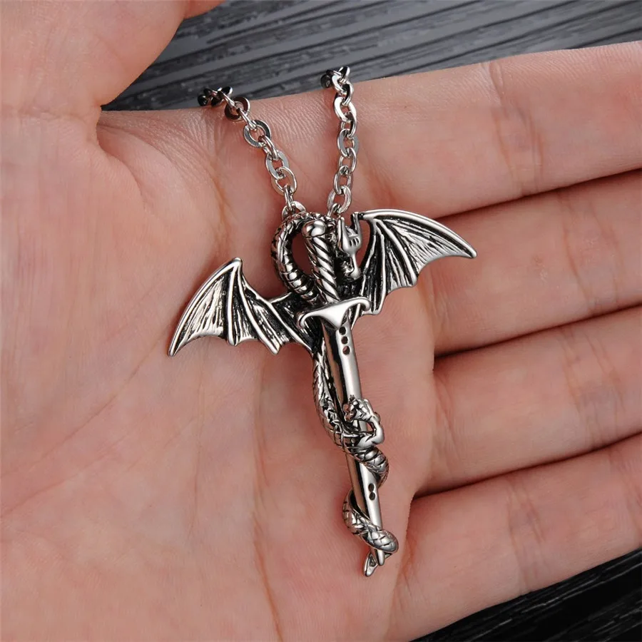 OPK-Brand-New-EU-Dragon-Sword-Design-Pendant-Cool-Rock-Stainless-Steel-Men-Jewelry-Necklace-Charm (1)
