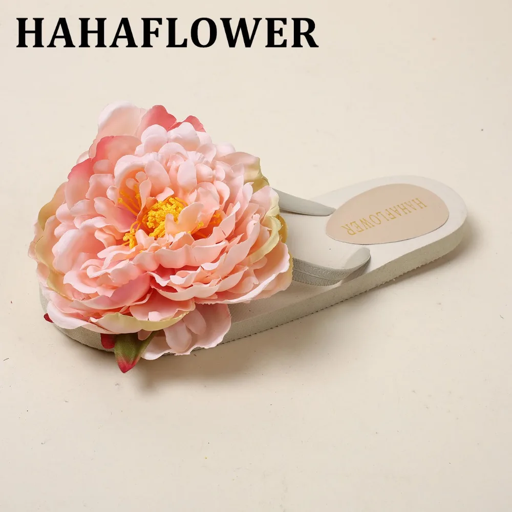 

HAHAFLOWER New Casual Sweet Style Platform Summer Flat Shoes big flower Sandals Large Size for Women A34 free shipping