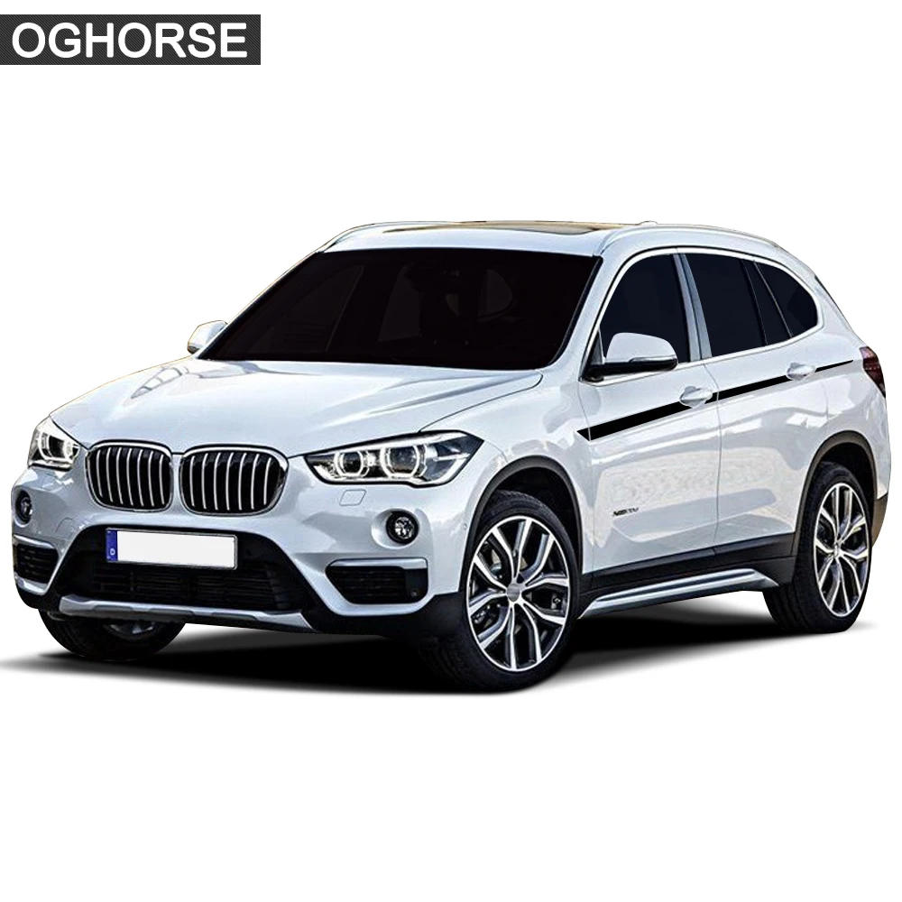 2pcs M Performance Door Side Accent Stripes Stickers Waist Line Vinyl Decal Body Graphics Decoration for BMW X1 f48 Accessories