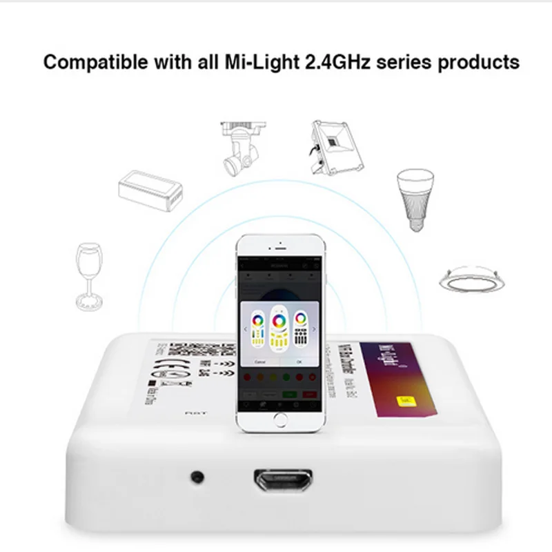 Milight Wifi iBox1 пульт дистанционного управления 2,4G RF беспроводное приложение для IOS Android управление для CW WW RGB RGBW RGB CCT Светодиодная лента-лампа