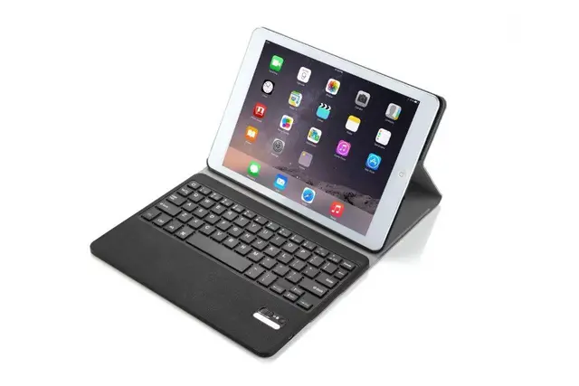 Special Offers For Apple ipad Pro 9.7" Tablet Custer PU Leather Case Stand Cover+Removable Wireless Bluetooth Russian/Hebrew/Spanish Keyboard
