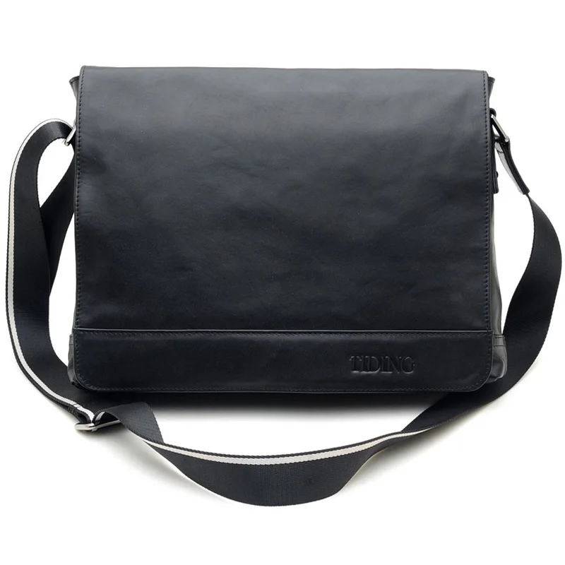 TIDING новые мужские кожаные черные сумки через плечо 13 1 &quotдля ноутбука 1036|bag bag|1
