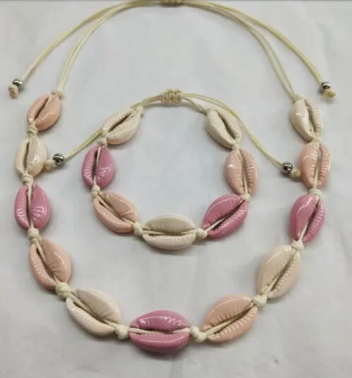 Ожерелье-чокер с воротником в виде ракушки, 1 комплект, женские естественные ракушки, богемные ювелирные изделия, колье, простой браслет для женщин, девочек 8095