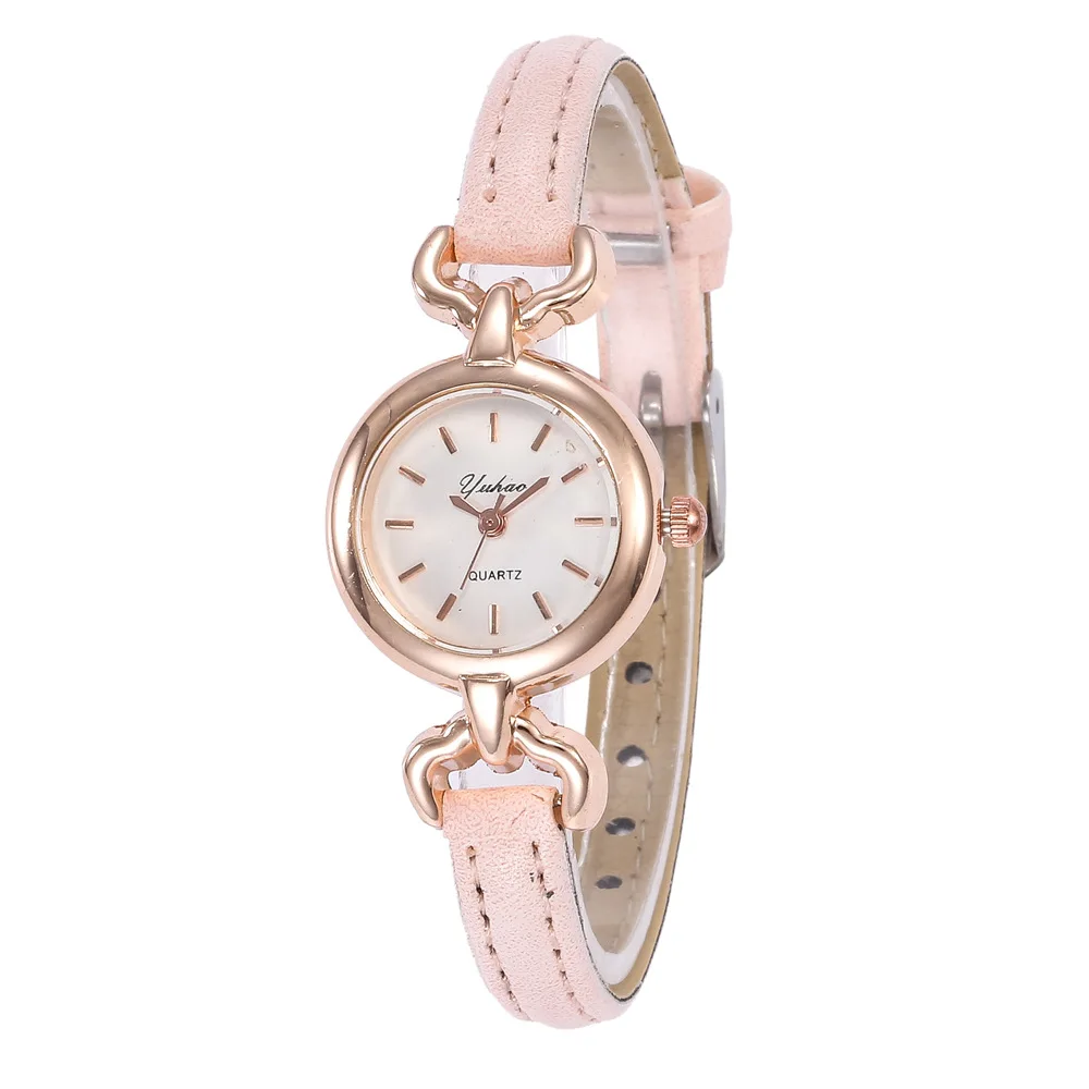 Женские часы, высокое качество, маленький циферблат, кожа, часы, розовое золото, Женские кварцевые наручные часы, Hodinky Montre Femme Reloj Mujer - Цвет: Pink Color
