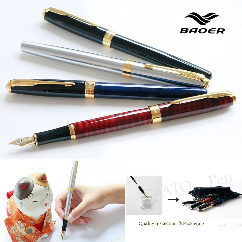 JINHAO 388 Роскошные перьевая ручка 0.5mm металл зажим канцелярия и школьные принадлежности